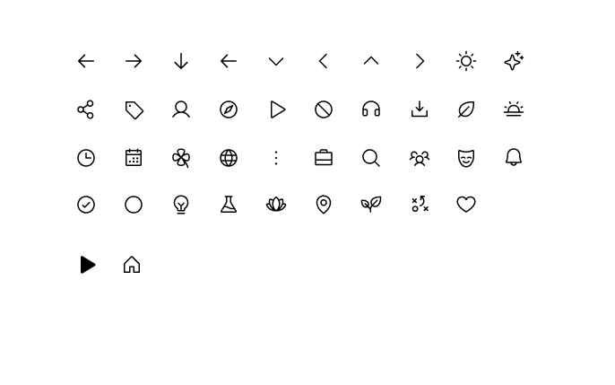 Icon set used in Brightly