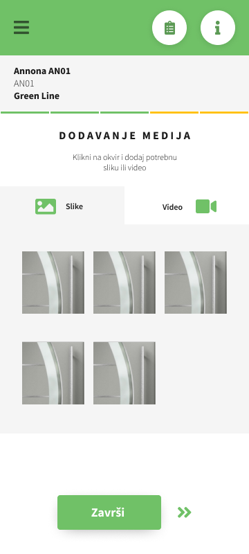 Adoro Türen media upload screen
