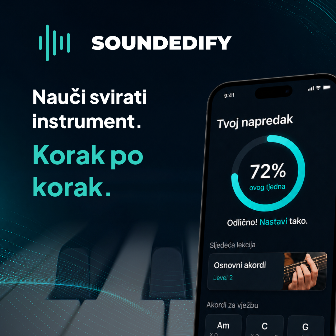 Soundedify social carousel slide about learning an instrument step by step